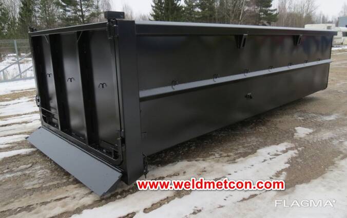 Welded steel construction. hooklift container. / weldmetcon. com /